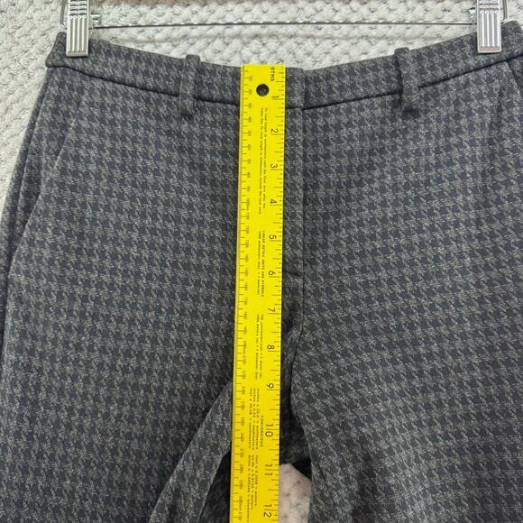 Theory Pants Womens 0 Black Houndstooth Ponte Stretch Slim Straight Mid Rise - Picture 11 of 14